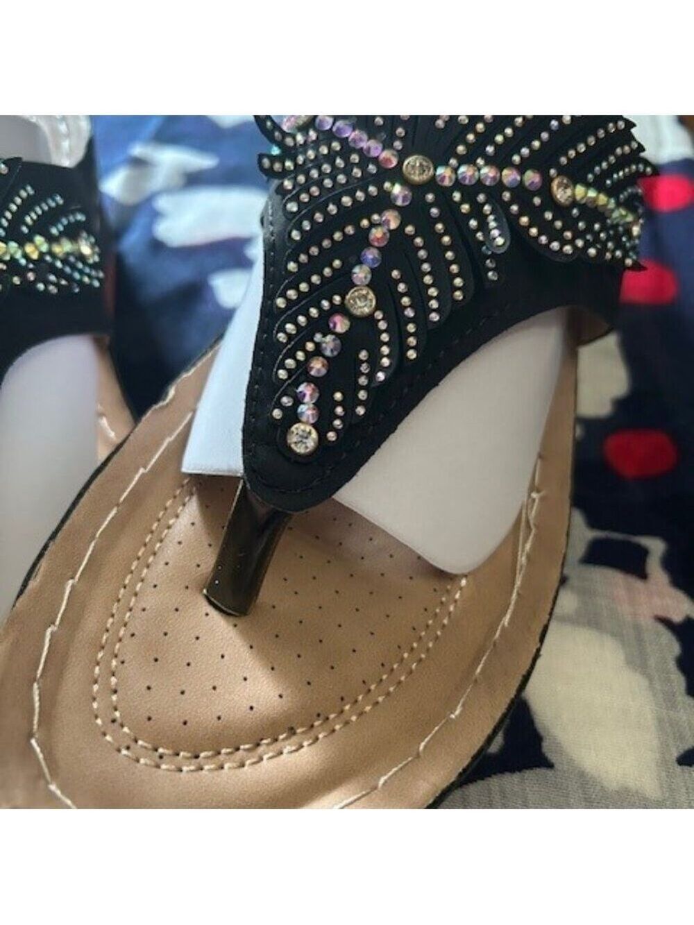 NWOT Women's Beaded Sandals choose Black or Tan both are size 9 - Picture 10 of 12